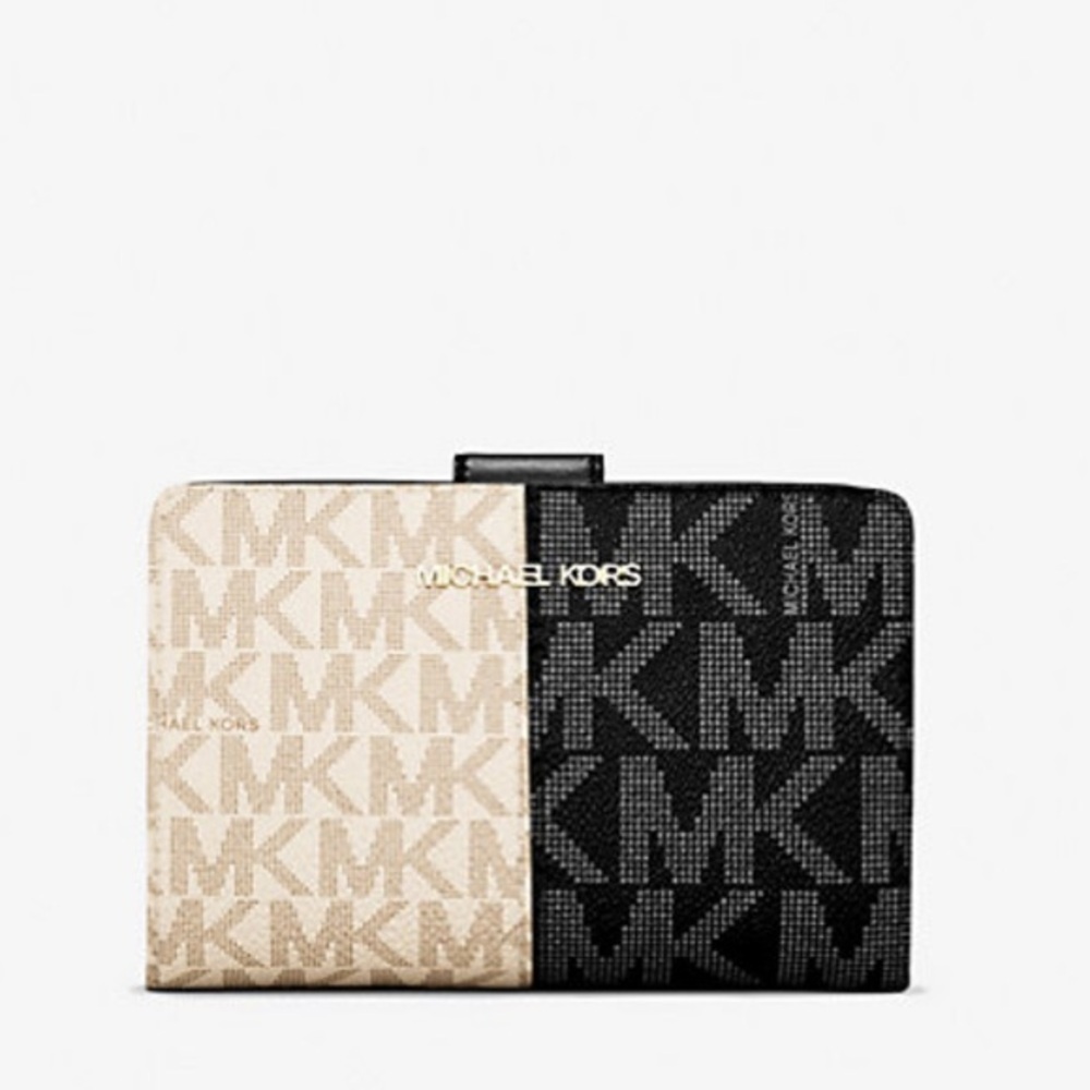 Michael Kors Jet Set Medium Two-Tone Logo Wallet